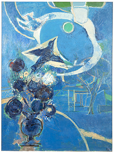 "Bird and Blue Flowers" by Françoise Gilot