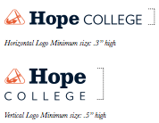 hope college logo size requirements