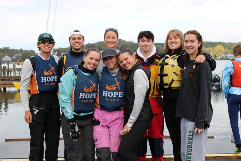 Group photo of Sailing Club members.