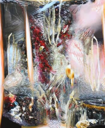 A painting from James Perrin's exhibition "Percept Upon Percept"