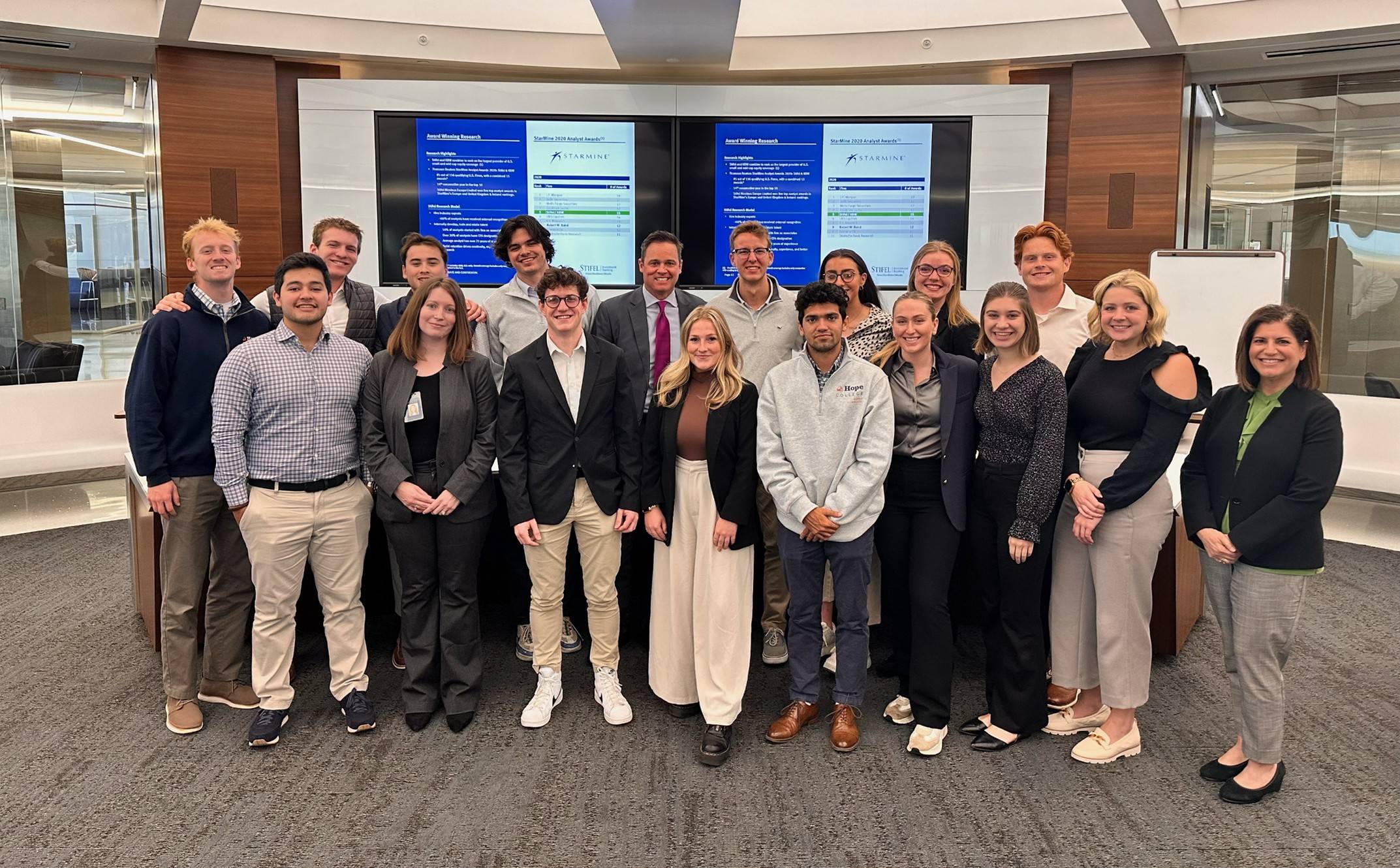 Baker Scholars at company visit 