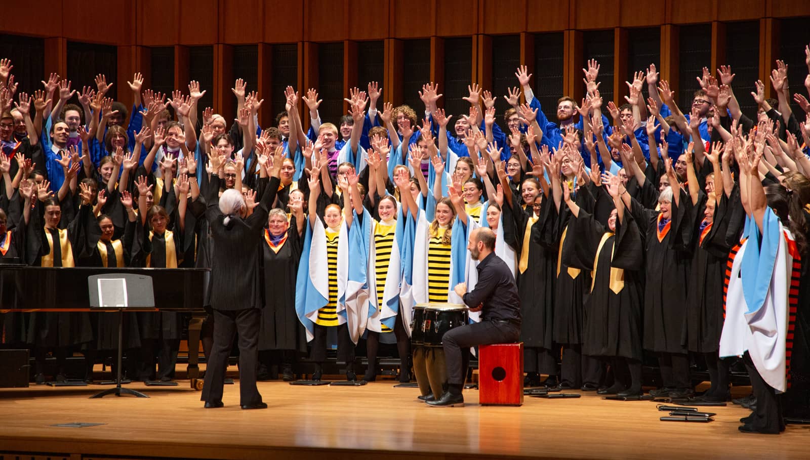 The Hope College Chapel Choir performing on stage