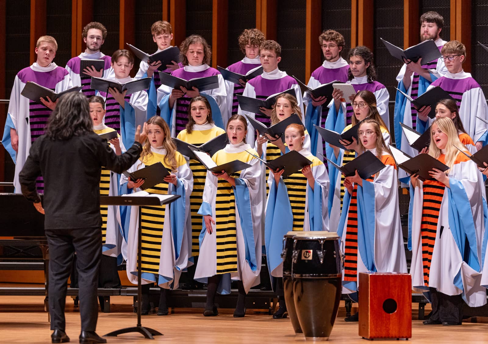 The Hope College Chapel Choir performing in their distinctive Eames robes