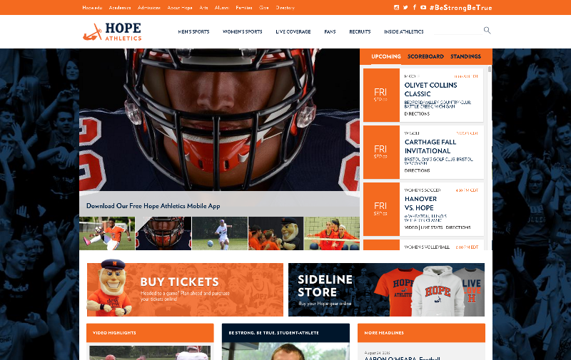 Photo of The new Hope Athletics website