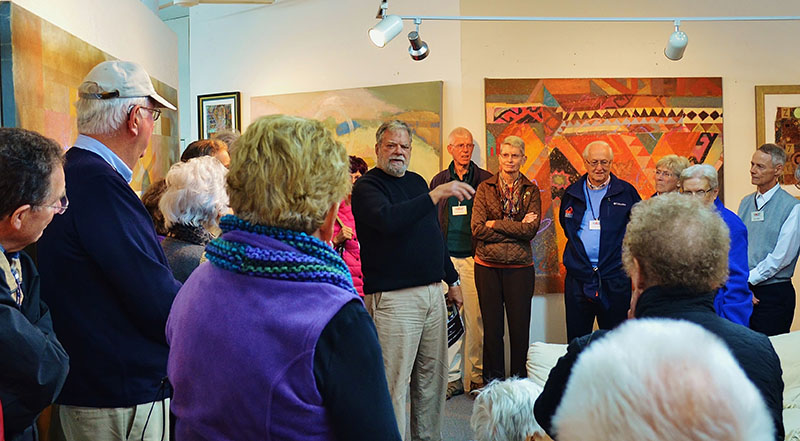 HASP members touring an art exhibit.