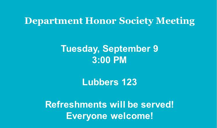 Example image of a simple announcement slide that's just text with a solid color background