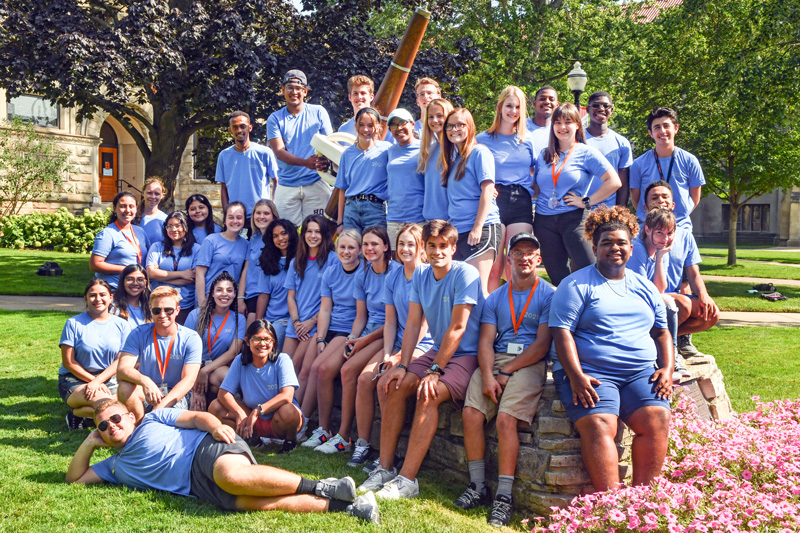 Students from the 2021 Summer Bridge Program pose by the Hope anchor.